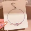 Pulseira Redonda Flor de Zircônia Banhada a Ouro 18K Estilo Coreano High-End Estilo Ins Pulseira Joia de Mão Exquisita de Luxo Leve para Mulheres