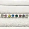 Aleación de Titanio ASTMF-136 Set Cilíndrico Aretes de Zirconia Cuerpo de Titanio G23 Joyería para Perforaciones Labret Stud Stud de Lengua Accesorios