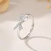 Anillo de Lazo Plata Pura 999 Estilo Japonés y Coreano Dulce y Fresco Estilo Ins Anillo de Cola Completamente de Plata de Lujo Ligero Sensación de Gama Alta para Mujeres