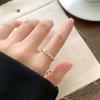 Anillo sencillo de plata 925, anillo que no se decolora, diseño de nicho, sensación de estilo ins, joyería simple, anillo de plata esterlina de alta gama, venta al por mayor para mujeres