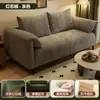 Sofá pequeño de tela para apartamento sala de estar B&B habitación de alquiler tienda de ropa recepción sofá recto de tres plazas de pana