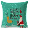 Cojín festivo navideño transfronterizo de Amazon con diseños de renos y muñeco de nieve, cojín colorido para respaldo de sofá