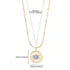 Collar de Acero Inoxidable Estilo Retro Europeo y Americano con Colgante de Perla Sol Corazón Ojo del Diablo Flor Gota de Aceite Reemplazo de Cabello para Mujer