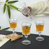 Harmony Home High-End Luxuoso Copo de Licor de Boca Larga Estilo Europeu Embossado de Haste Curta Copo de Uísque