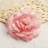 Punto de fábrica 10cm borde quemado flor rosa flor accesorios de ropa flor de zapato diy broche de flor de camelia de gasa