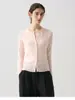 26 Principios de Otoño 100% Lana Merino Australiana Elegante Sencillo Cuello Redondo Suéter de Lana para Mujer Manga Larga Cárdigan de Punto Ligero