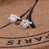 Brincos de Tarraxa Florais com Strass e Pérolas para Mulheres, Estilo Coreano de Feira de Rua, Brincos Pequenos Geométricos com Strass em Formato de Coração, Aço Inoxidável