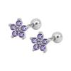 Brincos de Zircônia Transfronteiriços Aço Inoxidável Flor Pequena Pregos para Osso da Orelha Simples e Compacto Flor de Cinco Pétalas Parafusos Pregos Cocleares Brincos de Piercing