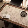 Tapete à prova d'água e óleo para mesa de centro em PVC, toalha de mesa para mesa de centro lavável, toalha de mesa estilo americano vintage, tapete para mesa de jantar em couro lavável