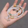 Pulseira Natural Tianshan Cui Cabaça Buda Multi-Círculo Fio de Contas Namorada Contas Pulseira de Fio de Contas Multi-Círculo Tianshan Cui