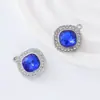Novo pingente quadrado de liga de diamante único pendente de vidro colorido acessórios para colar pulseira pingente de gota d'água atacado