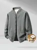 Chaqueta para Hombre, Nueva Camisa de Lino Estilo Chino con Cuello Alto, Camisa Casual Juvenil Estilo Old Money, Ropa Exterior de Tendencia Nacional para Hombre