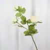 Decoración de San Valentín Flor Artificial de Rosa de 3 Cabezas Ramo de Tallo Largo Arreglo Floral para el Hogar Decoración de Boda Hotel Adornos de Flores Artificiales