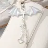 Moda Tendencia Y2K Elegante Alas Cruzadas Arcilla Suave Pedrería Lazo Nota Corazón Llavero Colgante de Bolso