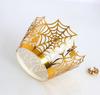 Borde de papel para pastel de calabaza de Halloween para el hogar transfronterizo, castillo hueco de encaje de telaraña negra al por mayor