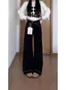 Jeans Gruesos Rectos Acampanados con Forro de Felpa Negra para Mujer, Nuevo Estilo Primavera 2026, Pantalones Anchos de Talla Grande hasta el Suelo
