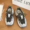 Nuevas zapatillas de papá de suela gruesa para mujer 2026, zapatillas deportivas casuales, retro, versátiles, ligeras, de malla, transpirables, negras y verdes