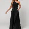 Verano 2026 Nueva Ropa para Mujer Estilo Europeo y Americano Transfronterizo Mono Color Sólido Cuello en V Ajustado a la Cintura Pantalones de Pierna Ancha