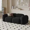 Sofá Doble Pequeño Negro Apartamento Bloque de Tofu Malvavisco Dormitorio Área de Descanso Recepción Salón de Belleza Tienda de Ropa para Mujer