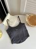 Chaleco de Tirantes de Cadena de Verano para Chica Caliente con Almohadillas para el Busto para Mujer para Usar Dentro y Fuera Tops Cortos de Nicho Sin Mangas de Espina de Pescado para Mujer