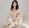 Pijamas nuevos para mujer, primavera y otoño, manga larga, variedad de jerseys de cuello redondo opcionales, tallas grandes, ropa exterior de alta gama.