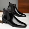 Amazon Aliexpress Venda Quente Transfronteiriça Sapatos Baixos de Couro Estilo Britânico Bico Fino Botas Martin Botas Masculinas Modernas Versáteis 2207-1