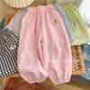 Pantalones Bordados para Niños Verano Estilo Coreano Sueltos Casuales Pantalones Antimosquitos para Niños y Niñas