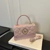 Bolso de mano para mujer estilo Chanel 2026 con bordado de diamantes, bolso pequeño cuadrado para el hombro, bolso mini cruzado, exquisito estuche para lápiz labial