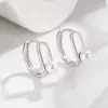 Estilo Nuevo Simple Diseño de Nicho Geométrico ABS Imitación Perla Pendientes Aro Oreja Moda Personalidad Elegante Ins Joyería para Orejas
