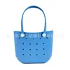 Bolsa de playa de EVA, estilo europeo y americano, adecuada para vacaciones en la piscina, bolsa perforada para mujer, bolso de mano de verano, bolsa de mano práctica de gran capacidad