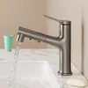 Grifo para Lavabo de Cobre Puro para Lavabo de Baño, Lavabo Doméstico, Doble Uso Frío y Caliente, Tipo Extraíble Retráctil