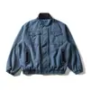 Beijie Moda Masculina 2026 Outono Novo Jaqueta Lavada Retrô Masculina Jaqueta de Trabalho com Gola Alta Casal Tops Soltos
