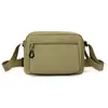 Bolso bandolera horizontal de nailon liso de color sólido transfronterizo para hombre y mujer, para el día a día, múltiples compartimentos, resistente al desgaste, LOGOTIPO personalizable