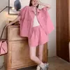 Conjunto de Moda Nueva Estilo Adelgazante Versión Coreana Shorts de Verano Conjunto de Dos Piezas para Mujer Figura Petite Favorecedor Chaqueta de Mezclilla Ropa de Trabajo