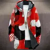 Padrão de Estação Independente Transfronteiriça 2025 Havaiano Casual 3D Personalizado Manga Curta Masculino Jaqueta Longa de Algodão Estilo Solto