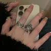 Anillo Abierto de Metal Estrella Vieja para Mujer Anillo de Dedo Retro de Celebridad de Internet para Pareja Diseño de Nicho Anillo de Alta Calidad Moderno