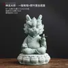 Figura de Animal de Té Gran Sabio de Arenisca Verde Estilo Chino, Adorno de Escritorio Wukong, Paisajismo de Roca para Acuario, Maceta de Decoración para el Hogar