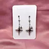 Pendientes de Cruz Góticos Y2K Transfronterizos Pendientes de Estrella Plateada Pendientes Brillantes Retro Venta Directa de Fábrica