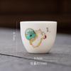 Taza de té de porcelana blanca, 8 piezas, sebo, taza de té de kung fu de jade, 6 piezas, caja de regalo de cerámica, taza de té de hospitalidad para el hogar, taza de invitado especial