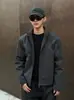 Chaqueta Corta de Retazos Desconstruida Estilo High Street Transfronteriza para Hombre, Tacto de Alta Gama, Hombro Estándar, Chaqueta de Béisbol, Cuello Alto, Chaqueta Bomber