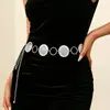 Cadena de Cintura Geométrica Redonda Dorada Europea y Americana para Mujer Versátil de Moda Cinturón de Metal Decoración de Cintura para Vestido