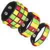 Estilo europeo y americano, inspirado en el punk, estilo callejero genial, temática de club nocturno, de color oscuro, pulsera con tachuelas cuadradas, un par de pulseras de combinación de cuero para parejas