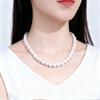 Colar Choker Redondo de Pérola Sintética Estilo Francês Clássico Versátil Retrô para Mulheres, Fecho de Barra Fashion, Design de Nicho