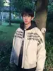 Chaqueta de Béisbol de Algodón con Letras Color Caqui para Hombre, Chaqueta Bomber de Cuero PU de Alta Gama Estilo Hip-Hop Americano de Invierno, Moderna