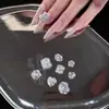 Arte de Uñas Explosivo de Circonita con Joyería de Diamante, Nuevo Azúcar de Roca Transparente Largo Rectángulo Huevo de Paloma Uña Completa de Diamante Bola de Diamante Producto Terminado