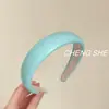 Diadema de Piel Sintética Color Macarrón Estilo Coreano Ins, Accesorio para el Cabello de Color Sólido de Verano para Mujeres con Cara Pequeña y Corona Alta