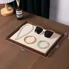 Pronta Entrega Dropshipping Transfronteiriço Cor Nogueira Negra Bandeja Exibidora de Joias Display de Balcão Transmissão Ao Vivo