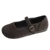 Sapatos Mary Jane Estilo Retro Fofos e Confortáveis Femininos 2026 Outono/Inverno Novo Estilo Calçados de Exterior Mocassins de Corte Baixo com Fivela Única