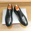 Zapatos Oxford Brogue de Tres Piezas Color Marrón Otoño 2026 para Hombre, Zapatos de Cuero Formal Brillantes con Cordones para Negocios