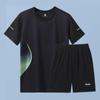 Ropa deportiva de secado rápido para hombre, de seda helada, para otoño e invierno, de manga corta, para correr por la mañana, con plumas, para entrenamiento de baloncesto